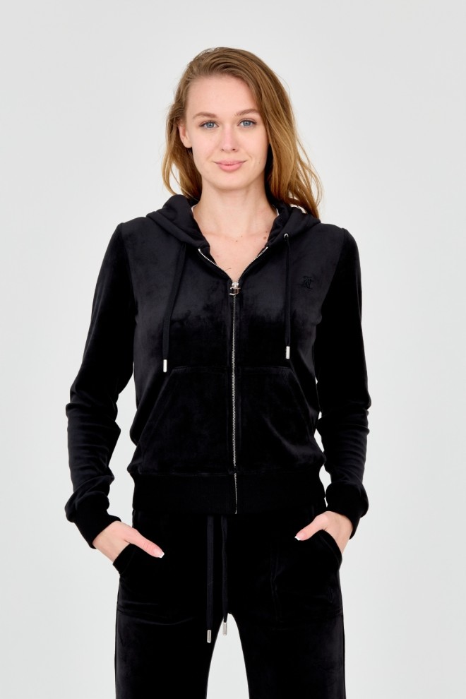 JUICY COUTURE Czarna damska bluza Robertson Hoodie, Rozmiar L