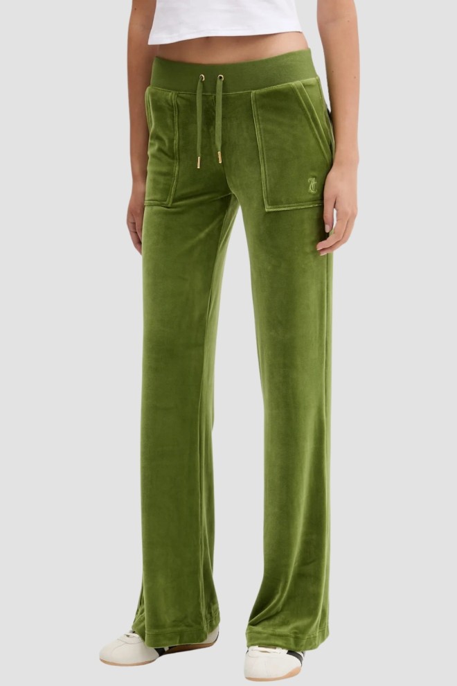 JUICY COUTURE Oliwkowe spodnie dresowe damskie Layla Low Rise, Rozmiar M