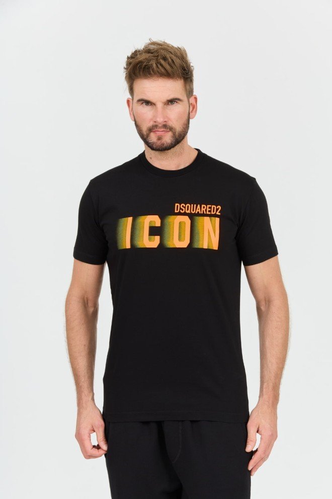 DSQUARED2 Czarny męski t-shirt Icon Blur Cool Fit Tee, Rozmiar M
