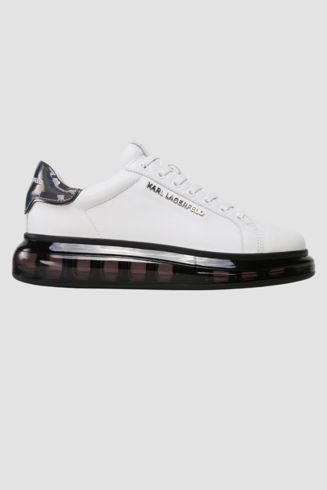 KARL LAGERFELD Białe męskie sneakersy KAPRI KUSHION Lo Lace Lthr, Rozmiar 44