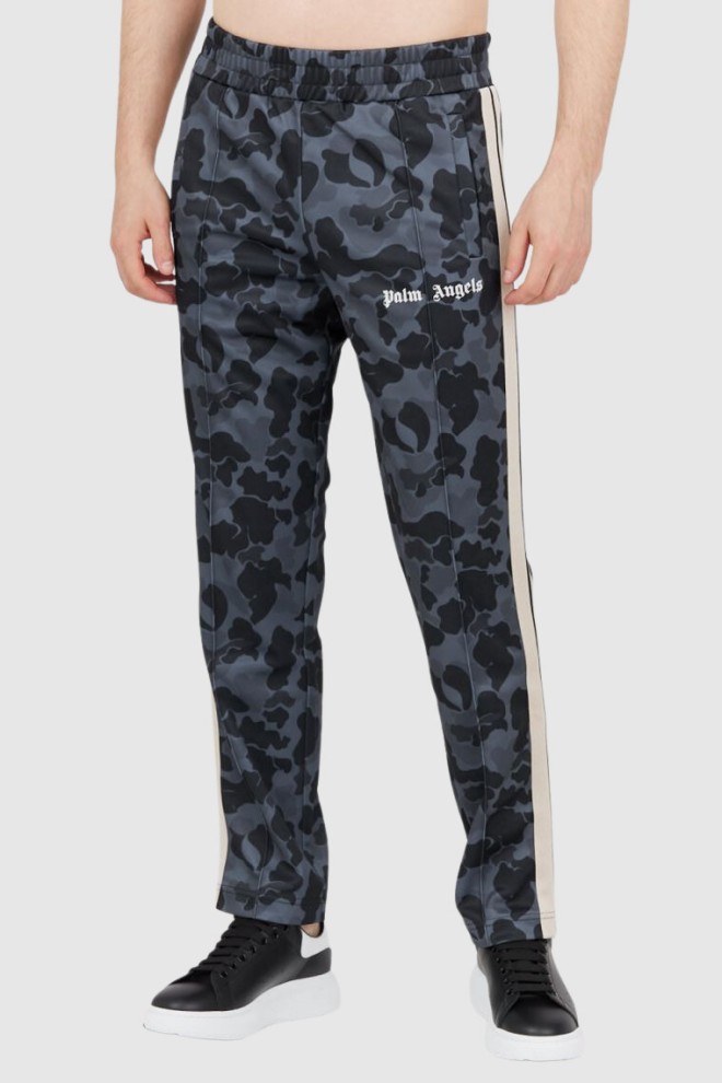 PALM ANGELS Szare spodnie męskie w moro, Rozmiar L