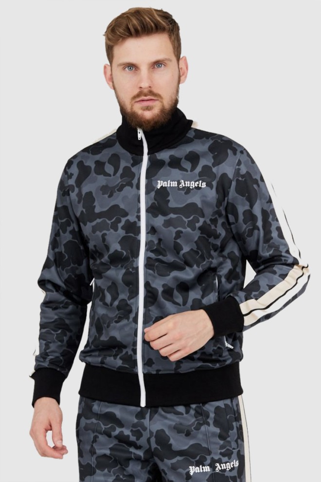 PALM ANGELS Szara bluza męska w moro, Rozmiar M