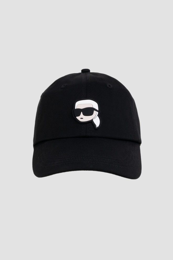 KARL LAGERFELD Czarna czapka z daszkiem Ikon Cap