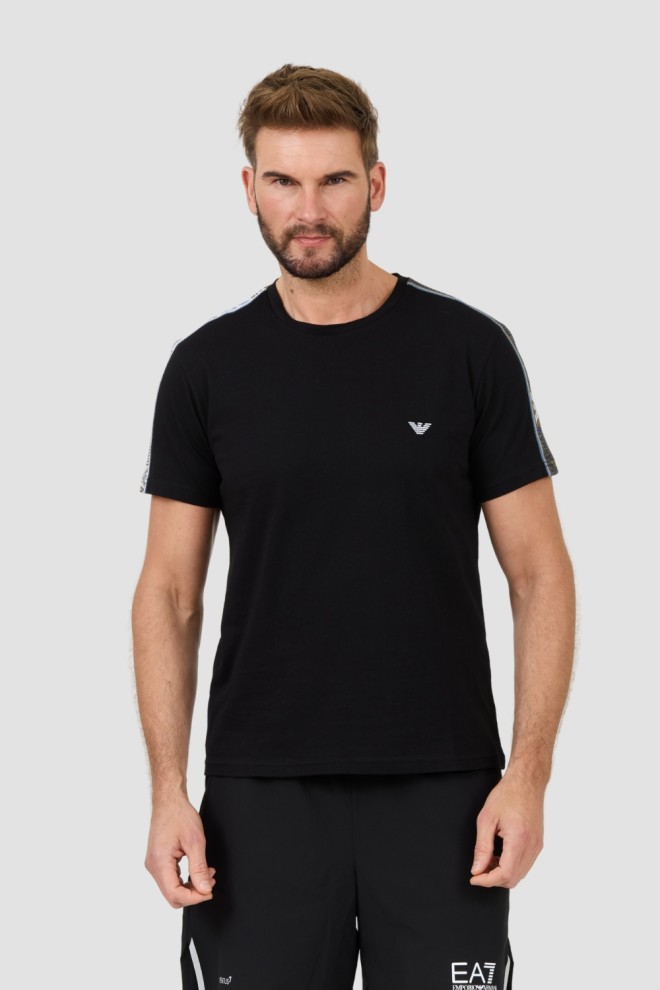 EMPORIO ARMANI Czarny męski t-shirt bande logo, Rozmiar XL