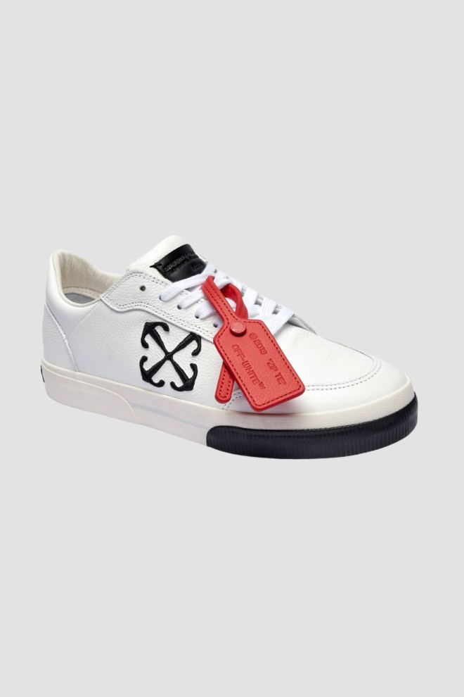 OFF-WHITE Białe sneakersy New Low Vulcanized Leather, Rozmiar 45
