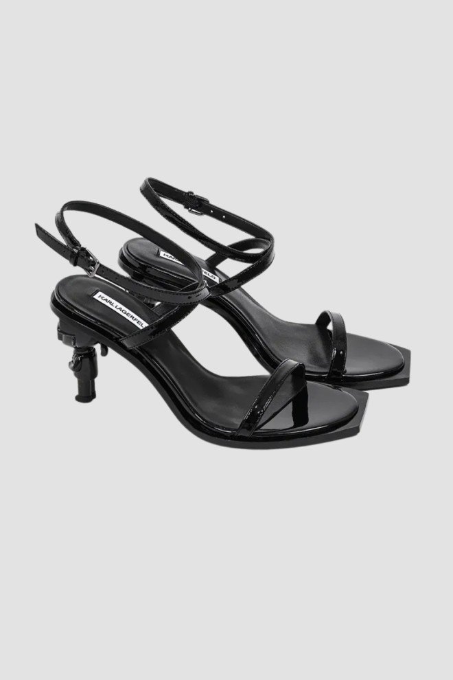 KARL LAGERFELD Czarne damskie sandały KARL NFT HEEL, Rozmiar 38