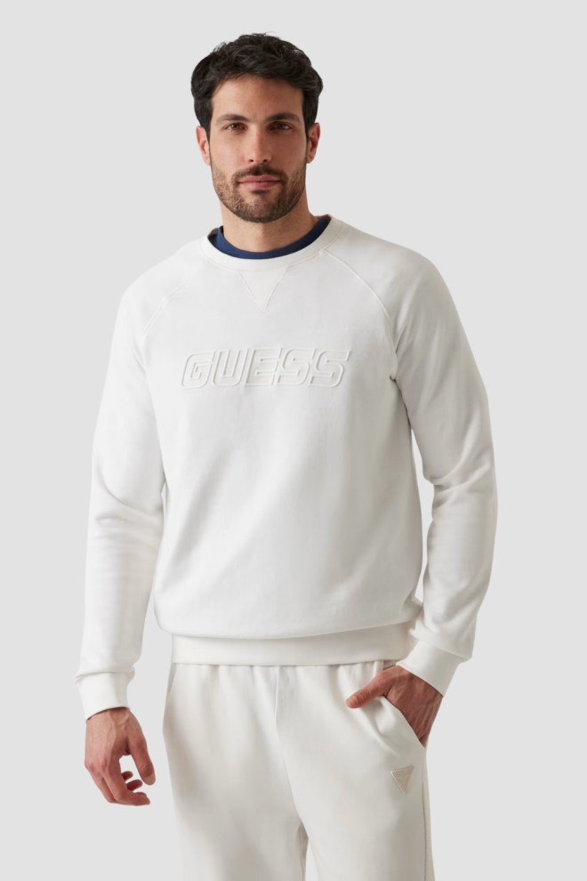 GUESS Biała męska bluza New Aldwin, Rozmiar XL