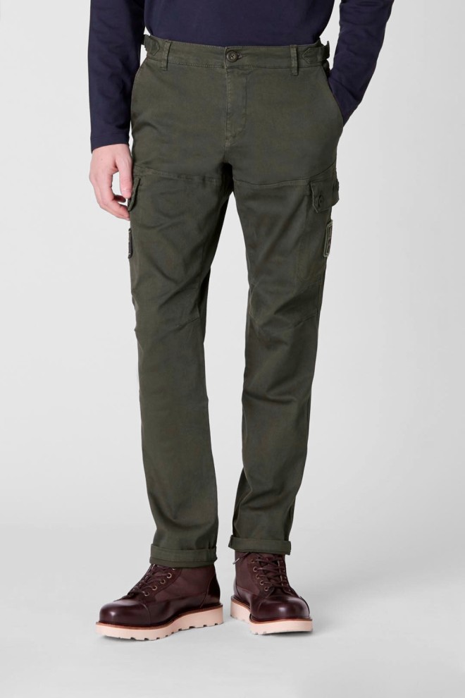 AERONAUTICA MILITARE Zielone męskie spodnie Cargo, Rozmiar 54