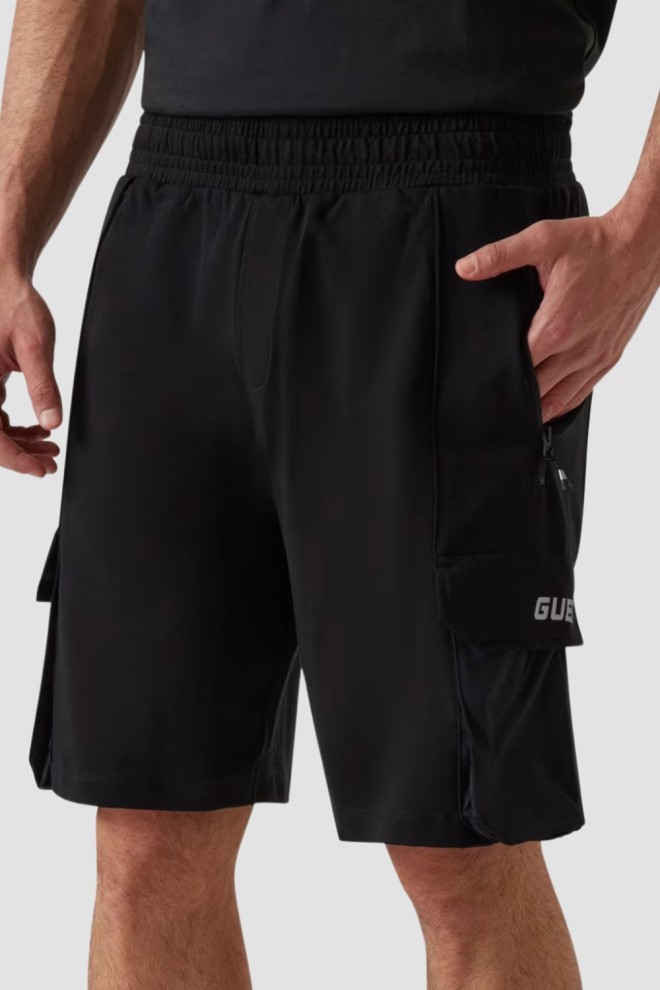GUESS Czarne shorty męskie Rubus Cargo, Rozmiar XL