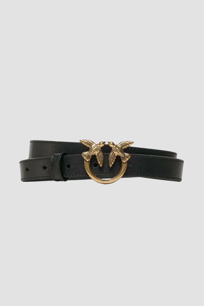 PINKO Czarny damski pasek Love Berry H2 Belt, Rozmiar M