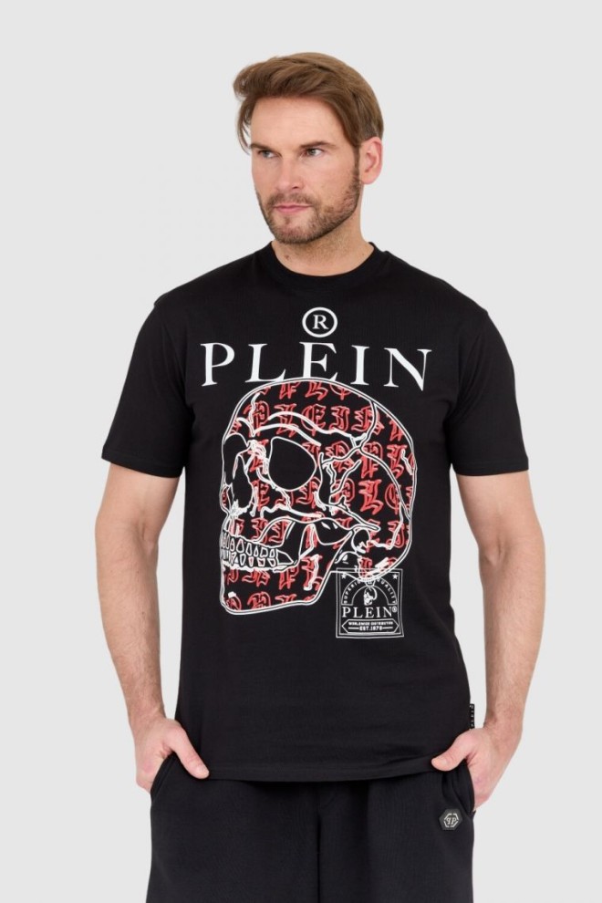 PHILIPP PLEIN Czarny męski t-shirt skull, Rozmiar XL