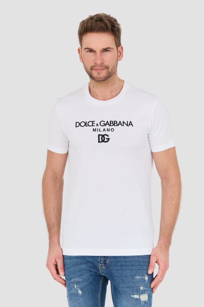 DOLCE & GABBANA Biały męski t-shirt, Rozmiar 50
