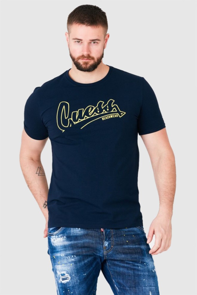 GUESS Granatowy t-shirt męski beachwear, Rozmiar S