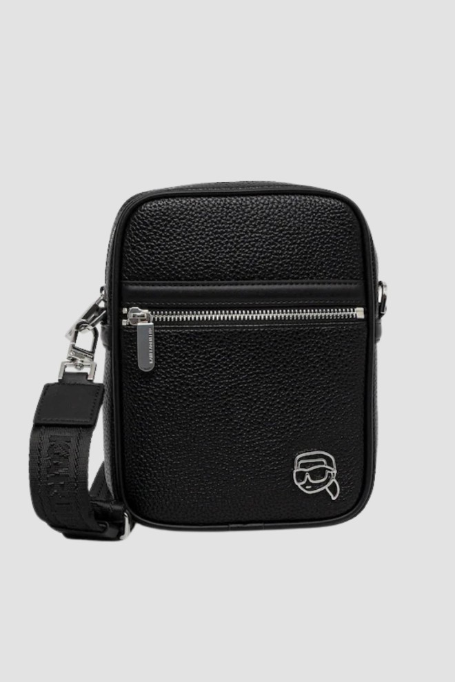 KARL LAGERFELD Czarna saszetka Ikon Outline Crossbody