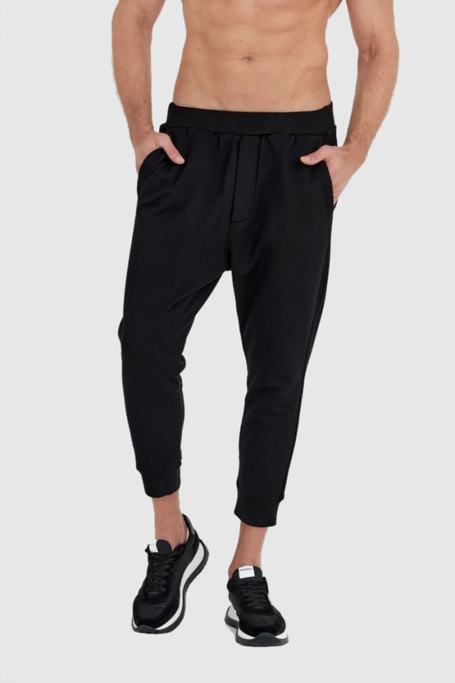 DSQUARED2 Czarne spodnie męskie relax dean joggers, Rozmiar XXL