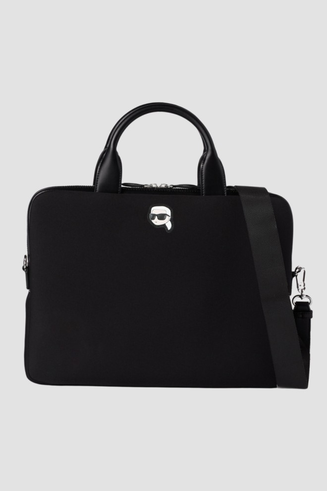 KARL LAGERFELD Czarna aktówka Ikon Neop