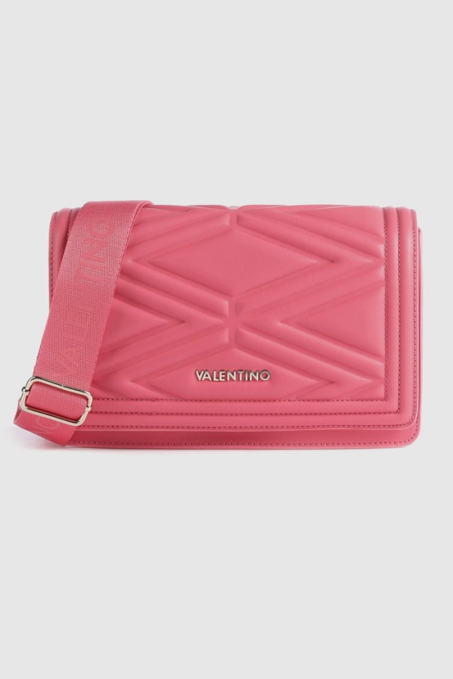 VALENTINO Tłoczona różowa torebka souvenir re satchel