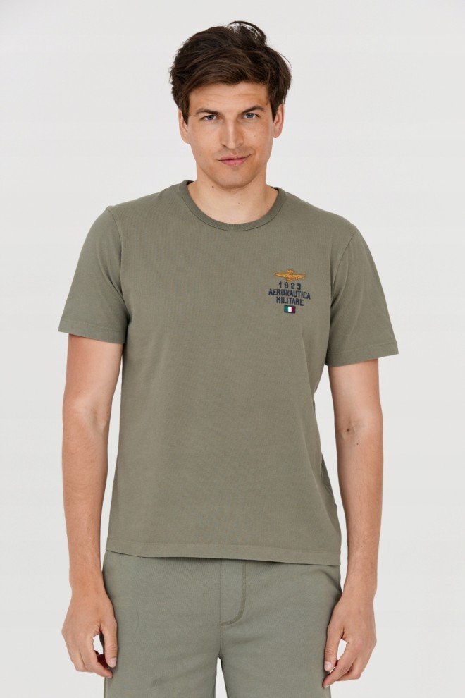 AERONAUTICA MILITARE Zielony bawełniany t-shirt męski, Rozmiar L