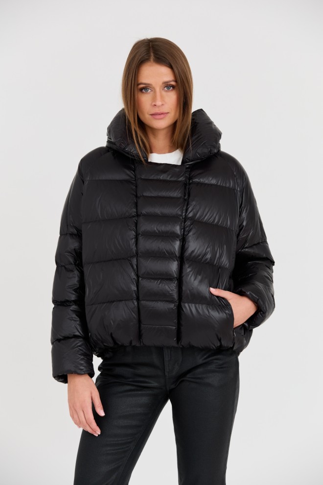 DIEGO M Czarna damska kurtka, Rozmiar 42 EU - 46 IT