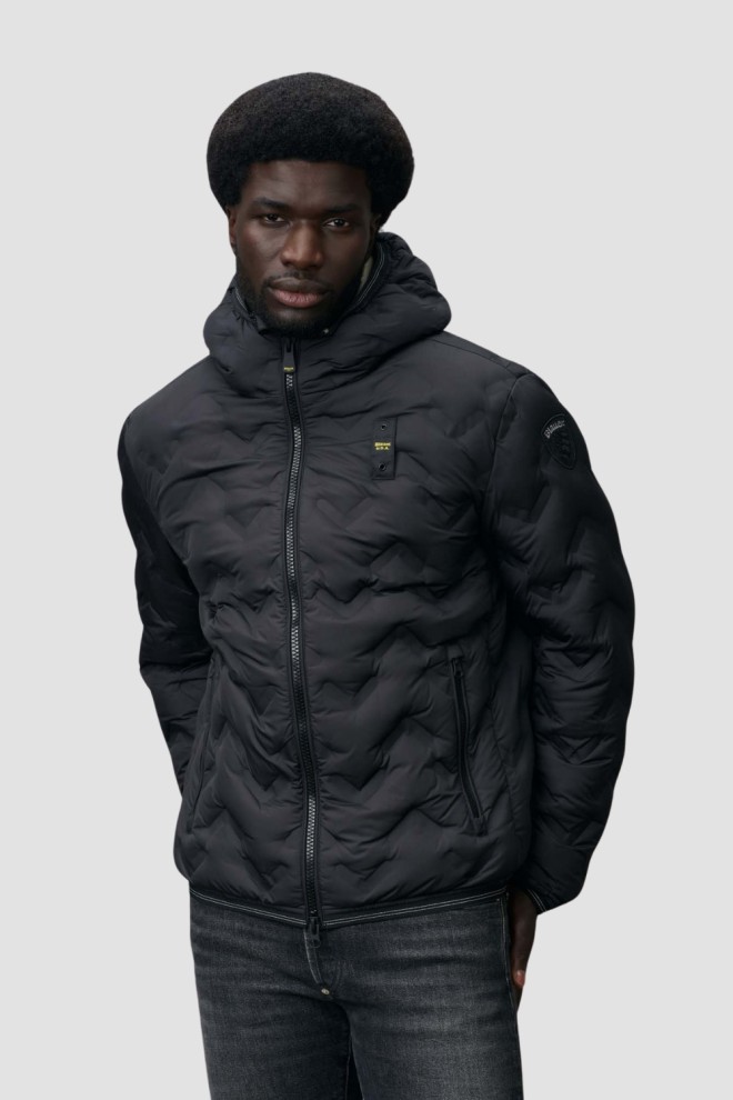 BLAUER Czarna kurtka męska Pier Short Jackets, Rozmiar L