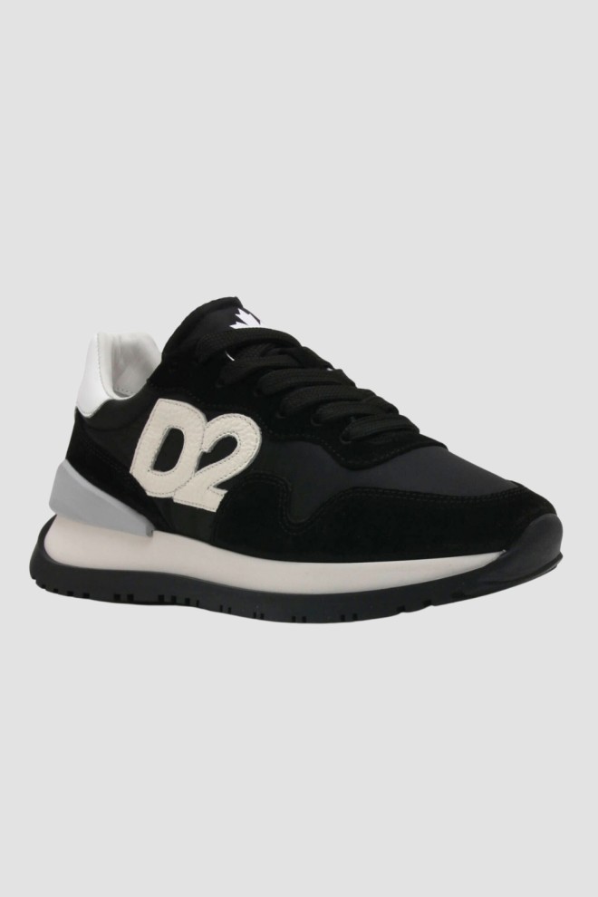 DSQUARED2 Czarne sneakersy Running Low Top, Rozmiar 36