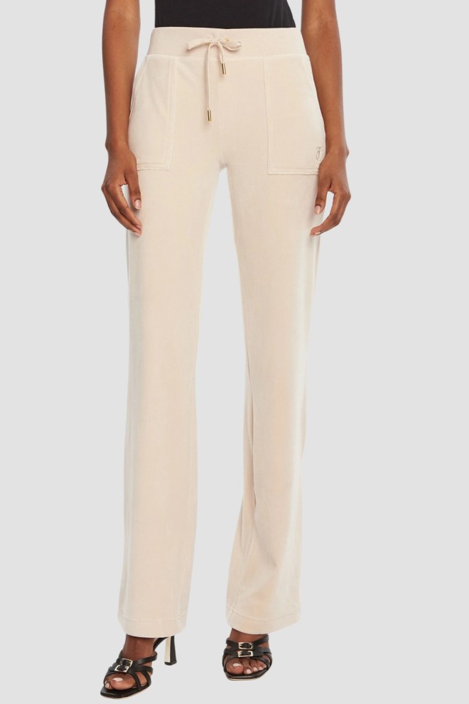 JUICY COUTURE Piaskowe damskie spodnie dresowe Del Ray Gold, Rozmiar S