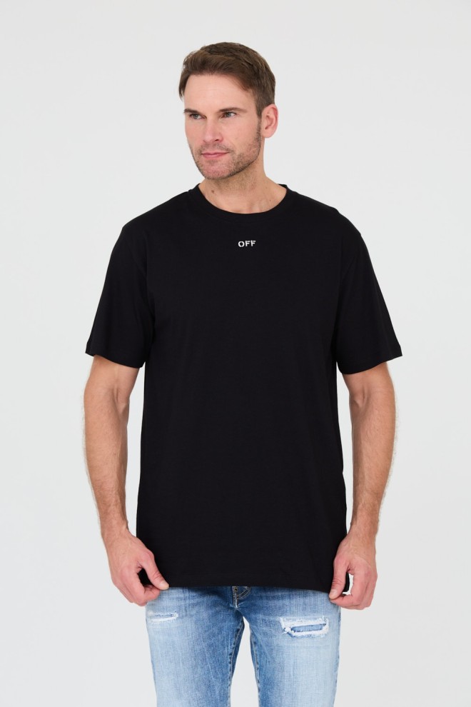 OFF-WHITE Czarny męski t-shirt, Rozmiar M