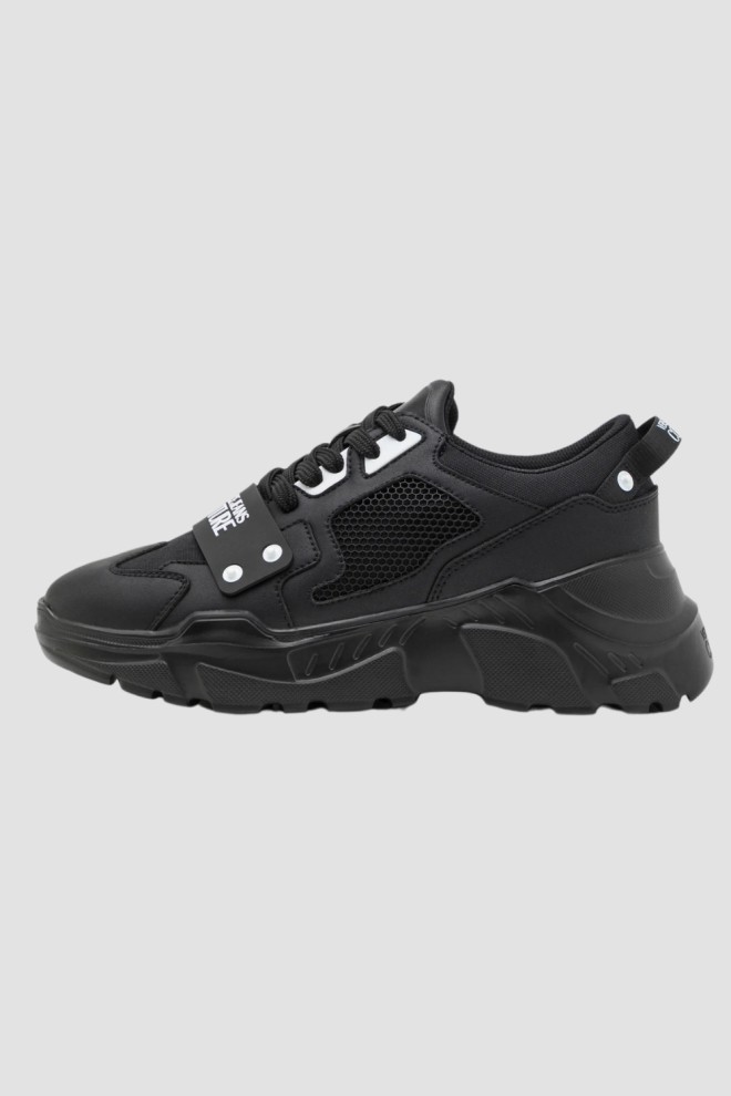 VERSACE JEANS COUTURE Czarne sneakersy męskie Fondo Speedtrack DIS. SC4, Rozmiar 43
