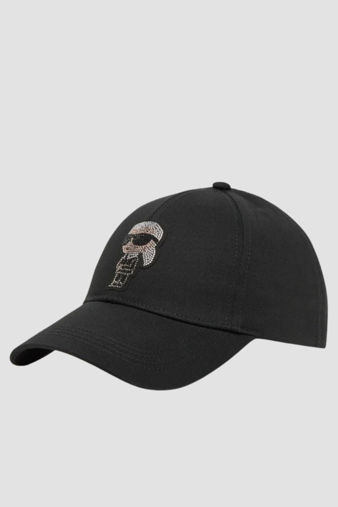 KARL LAGERFELD Czapka z daszkiem damska z cyrkonami Ikon