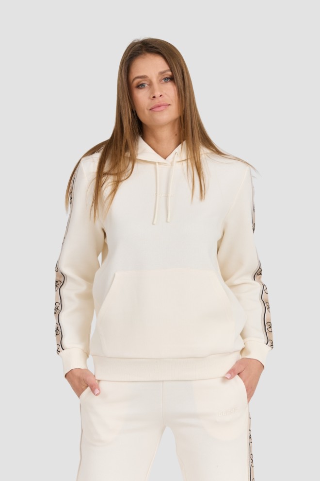 GUESS Beżowa damska bluza Carla Hooded, Rozmiar L