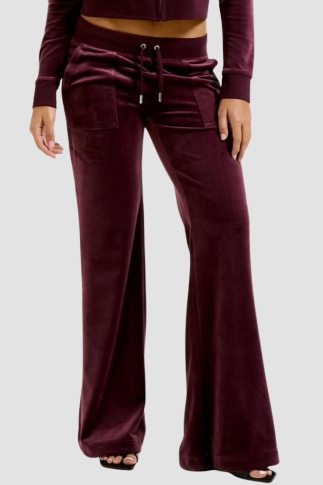 JUICY COUTURE Śliwkowe spodnie dresowe damskie Layla Low Rise, Rozmiar M