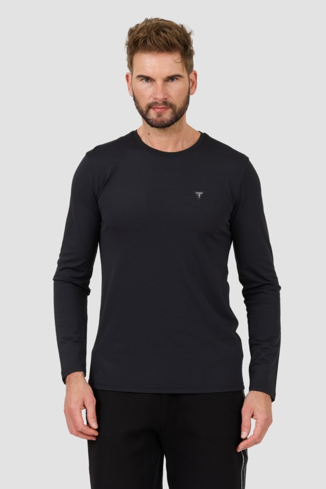 GUESS Czarny męski longsleeve New Tech Str T, Rozmiar XL
