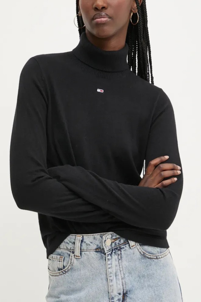 TOMMY JEANS Czarny damski golf, Rozmiar M