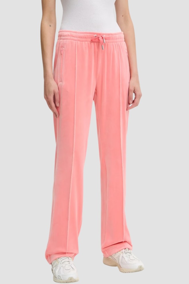 JUICY COUTURE Brzoskwiniowe damskie spodnie z cyrkoniami Tina, Rozmiar XS