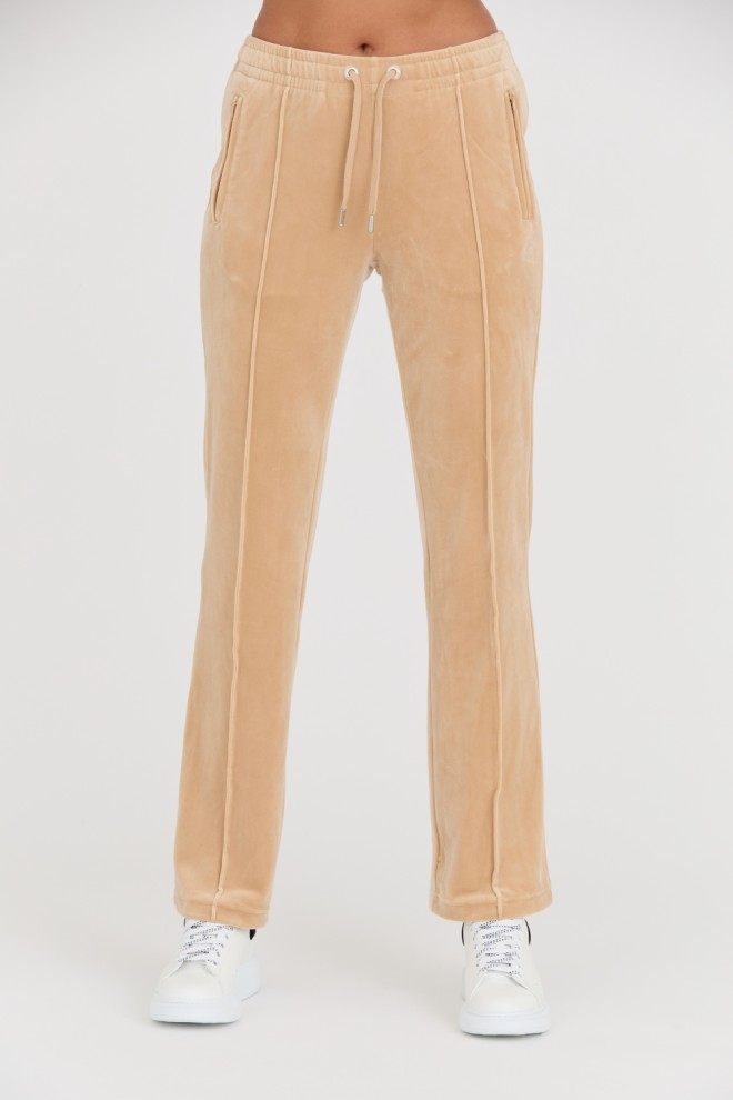 JUICY COUTURE Beżowe damskie spodnie dresowe Tina Track Pants, Rozmiar S