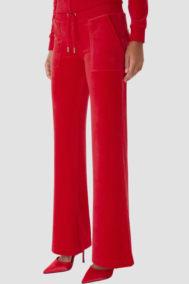 JUICY COUTURE Czerwone spodnie dresowe damskie Layla Low Rise Pocket, Rozmiar S