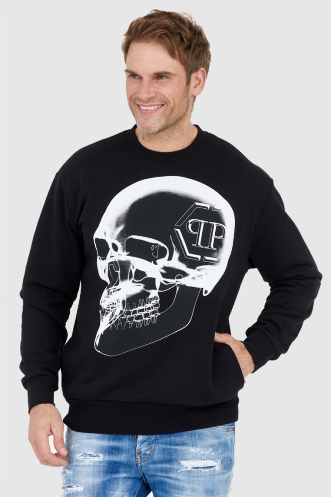 PHILIPP PLEIN Czarna bluza męska x-ray skull, Rozmiar XXL