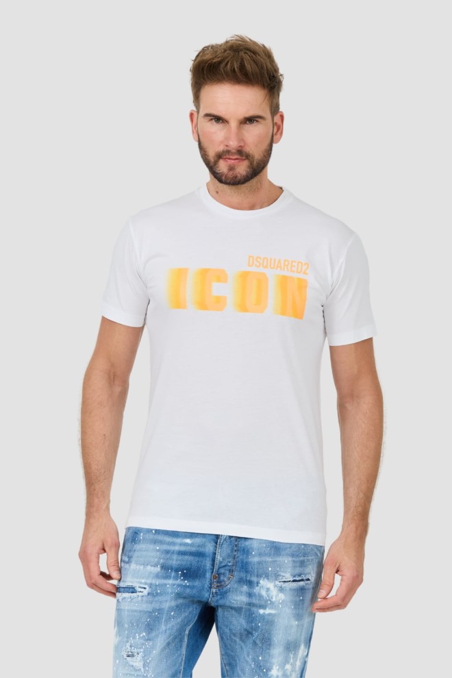 DSQUARED2 Biały męski t-shirt Icon Blur Cool Fit Tee, Rozmiar L