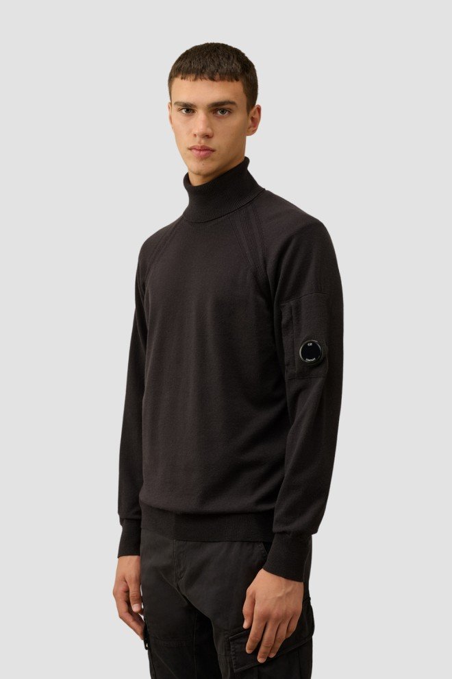 C.P. COMPANY Czarny męski golf Turtle Neck, Rozmiar XL