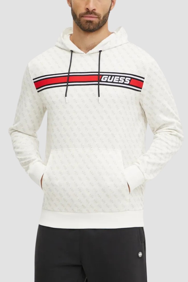 GUESS Biała bluza męska New Korbin, Rozmiar XXL
