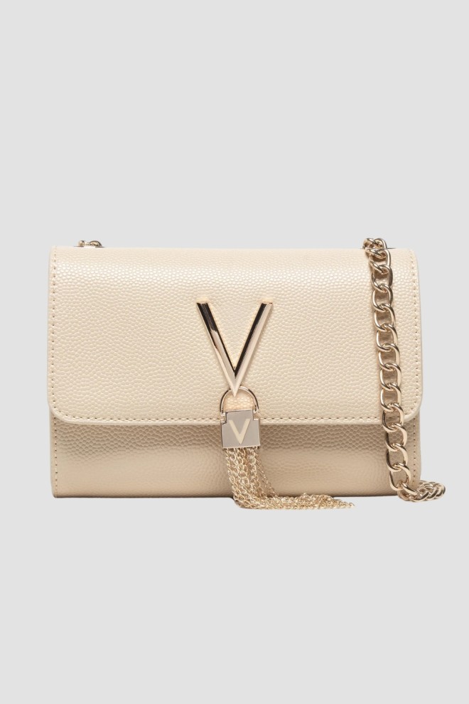 VALENTINO Beżowa kopertówka Divina SS26