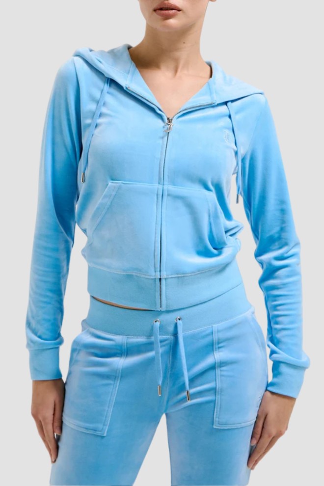 JUICY COUTURE Błękitna damska bluza Robertson Hoodie, Rozmiar M