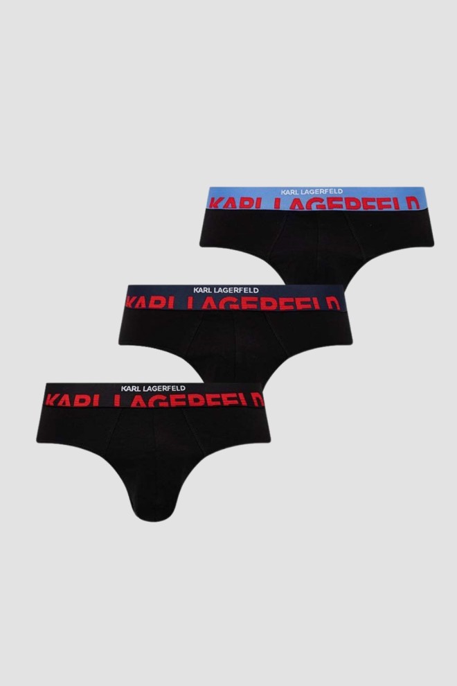 KARL LAGERFELD Komplet czarnych slipów 3PACK, Rozmiar S