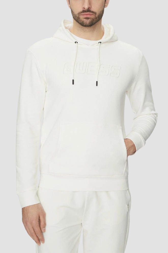 GUESS Biała bluza męska Aldwin, Rozmiar XXL