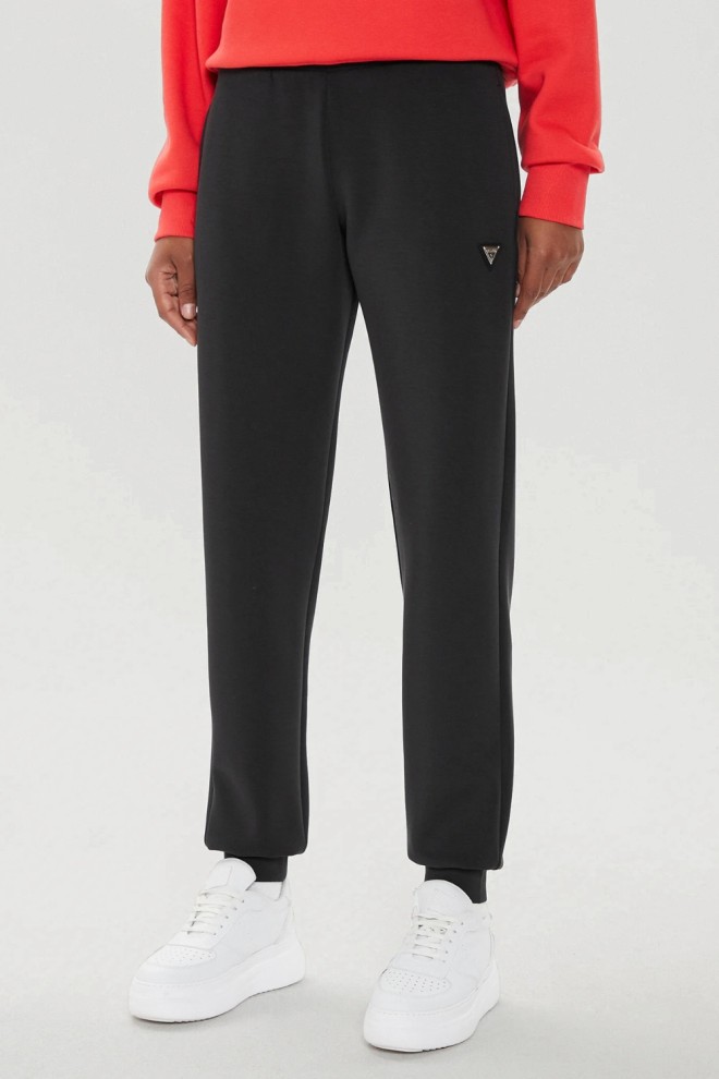GUESS Czarne damskie spodnie dresowe Olympe, Rozmiar L