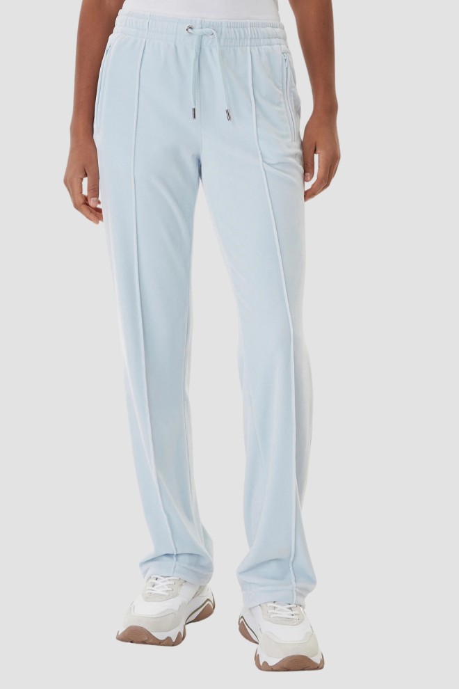 JUICY COUTURE Błękitne spodnie dresowe damskie z cyrkoniami Tina, Rozmiar XS
