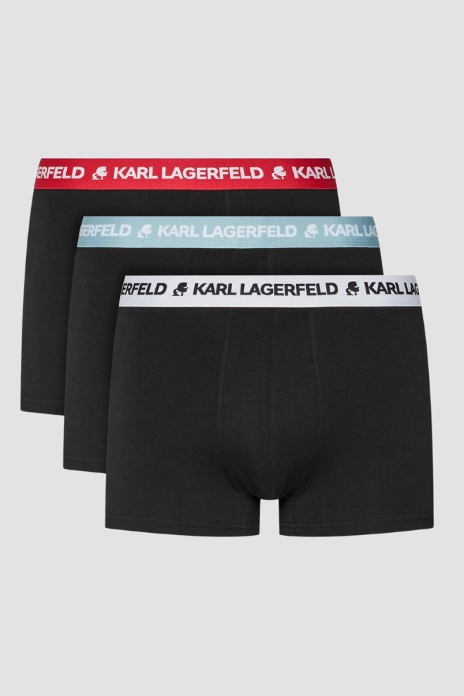 KARL LAGERFELD Zestaw czarnych bokserek 3PACKLogo Trunk Colorband, Rozmiar S