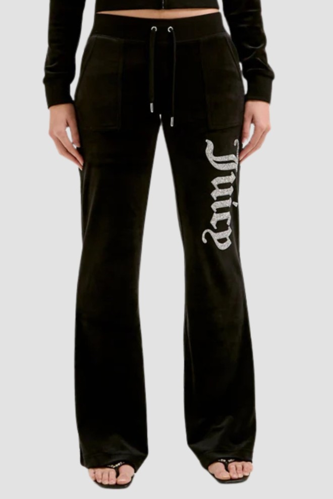 JUICY COUTURE Czarne damskie spodnie dresowe Layla Caviar Trackpant, Rozmiar S