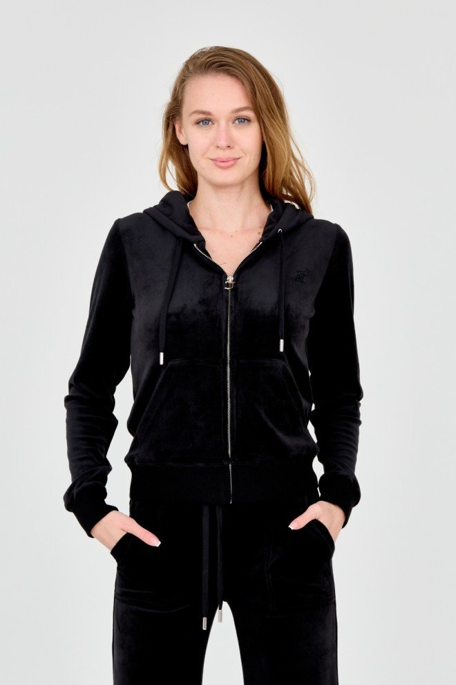 JUICY COUTURE Czarna damska bluza Robertson Hoodie, Rozmiar S