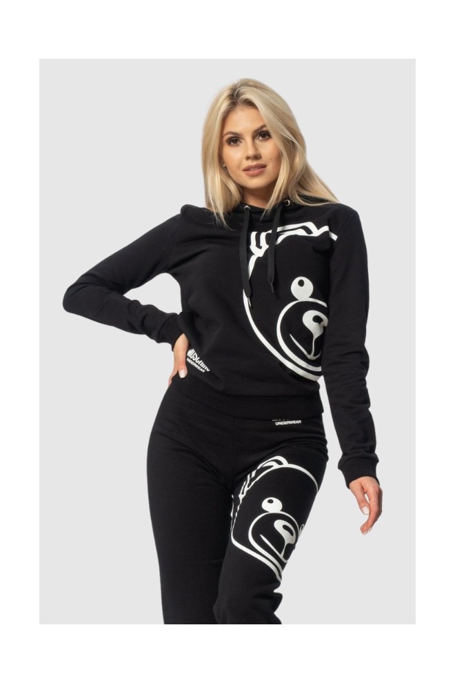 MOSCHINO Czarna bluza damska z kapturem, Rozmiar XS